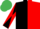 Silk - Black and Red (halved), diabolo on sleeves, Emerald Green cap