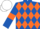 Silk - Royal Blue and Orange diamonds, Royal Blue sleeves, Orange armlets, White cap