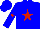 Silk - Blue, red star, red star on sleeves