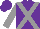 Silk - Purple, grey cross sashes & sleeves, purple cap