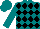 Silk - Teal, black diamonds