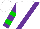 Silk - White, purple sash, purple and green bars on sleeves