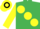 Silk - EM.GREEN,large yellow spots,r/blue slvs,yellow armlet,black & yellow hooped cap