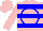 Silk - Pink, blue circle 's' on back, blue bars, pink cap