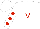 Silk - White, red 'v,' red dots on sleeves, white cap
