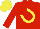 Silk - Red, yellow horseshoe 'js' on back, yellow cap