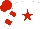 Silk - White, red star, red bars on sleeves, red cap