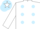 Silk - White, Light Blue spots, White sleeves, Light Blue cap, White star