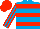 Silk - TURQUOISE BLUE, SCARLET hoops, striped sleeves, SCARLET cap