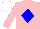 Silk - Pink, blue diamond, white cap