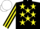 Silk - Black, Yellow stars, striped sleeves, White cap