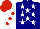 Silk - Navy, white stars, red spots on white sleeves, red cap