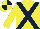 Silk - Yellow, Dark Blue Cross of St Andrew, Quartered cap
