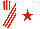 Silk - White, red star, striped sleeves and cap