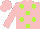 Silk - Pink, lime dots