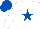 Silk - White,royal blue star, white sleeves, royal blue cap