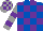 Silk - Royal blue & purple check, grey & purple hooped sleeves, grey & purple check cap