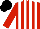Silk - Red, white stripes, black cap