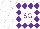 Silk - White, purple diamonds, purple 's/g', on white ball, white sleeves