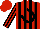Silk - Red, black stripes, black armenia on horseshoe, black stripes on red slvs