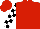 Silk - Red, black 'mc carty racing', black blocks on white slvs