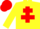 Silk - YELLOW, red cross of lorraine & armlet, red cap