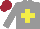 Silk - Grey, yellow cross, grey arms, garnet cap
