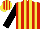 Silk - Red, Yellow Stripes, Black Sleeves, Yellow And red striped Cap