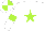 Silk - White, lime green star and armlets, quartered cap