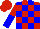 Silk - Red, blue blocks, red and blue halved slvs