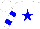 Silk - White, blue star, blue hoops on white sleeves