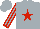 Silk - Silver, red star, red stripes and cuffs on sleeves