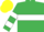 Silk - Emerald Green, White hoop, hooped sleeves, Yellow cap
