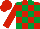 Silk - Red body, emerald green checked, red arms, red cap, emerald green striped