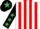 Silk - White and Red stripes, Black sleeves, Emerald Green stars, Black cap, Emerald Green star