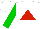 Silk - White, red triangle , green sleeves