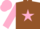 Silk - BROWN, pink star, pink sleeves & cap