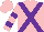 Silk - Pink, purple cross belts, hooped sleeves