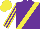 Silk - Purple, yellow sash, yellow stripes on sleeves, yellow cap