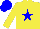 Silk - yellow, blue star, blue cap