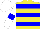 Silk - Yellow, blue hoops, blue band on white sleeves, white cap