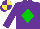 Silk - Purple, yellow, green diamond quarters