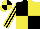 Silk - Black and yellow (quartered), striped sleeves, yellow and black quartered cap