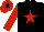 Silk - Black, red star and sleeves, red cap, black star