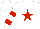 Silk - White, red star, red hoops on sleeves