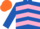 Silk - Royal blue, pink chevrons, Orange cap