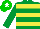 Silk - Emerald green & yellow hoops, green cap & white star