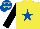 Silk - Yellow, royal blue star, black sleeves, royal blue cap, yellow stars