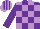 Silk - Purple and mauve check, purple sleeves, striped cap