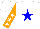 Silk - White and orange, blue star, white stars on orange slvs